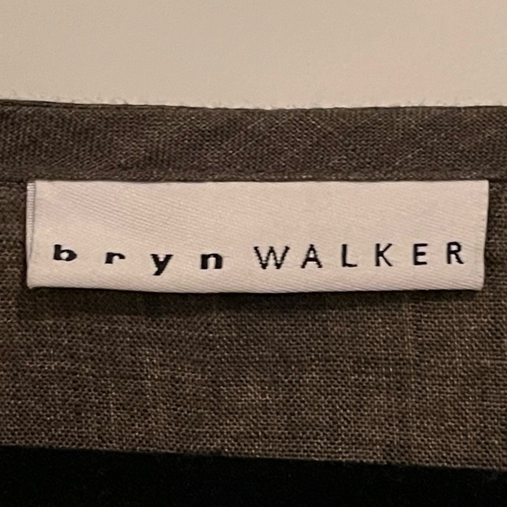bryn Walker Asymmetrical Linen Dress in Rich Mushroom Brown - Picture 4 of 6